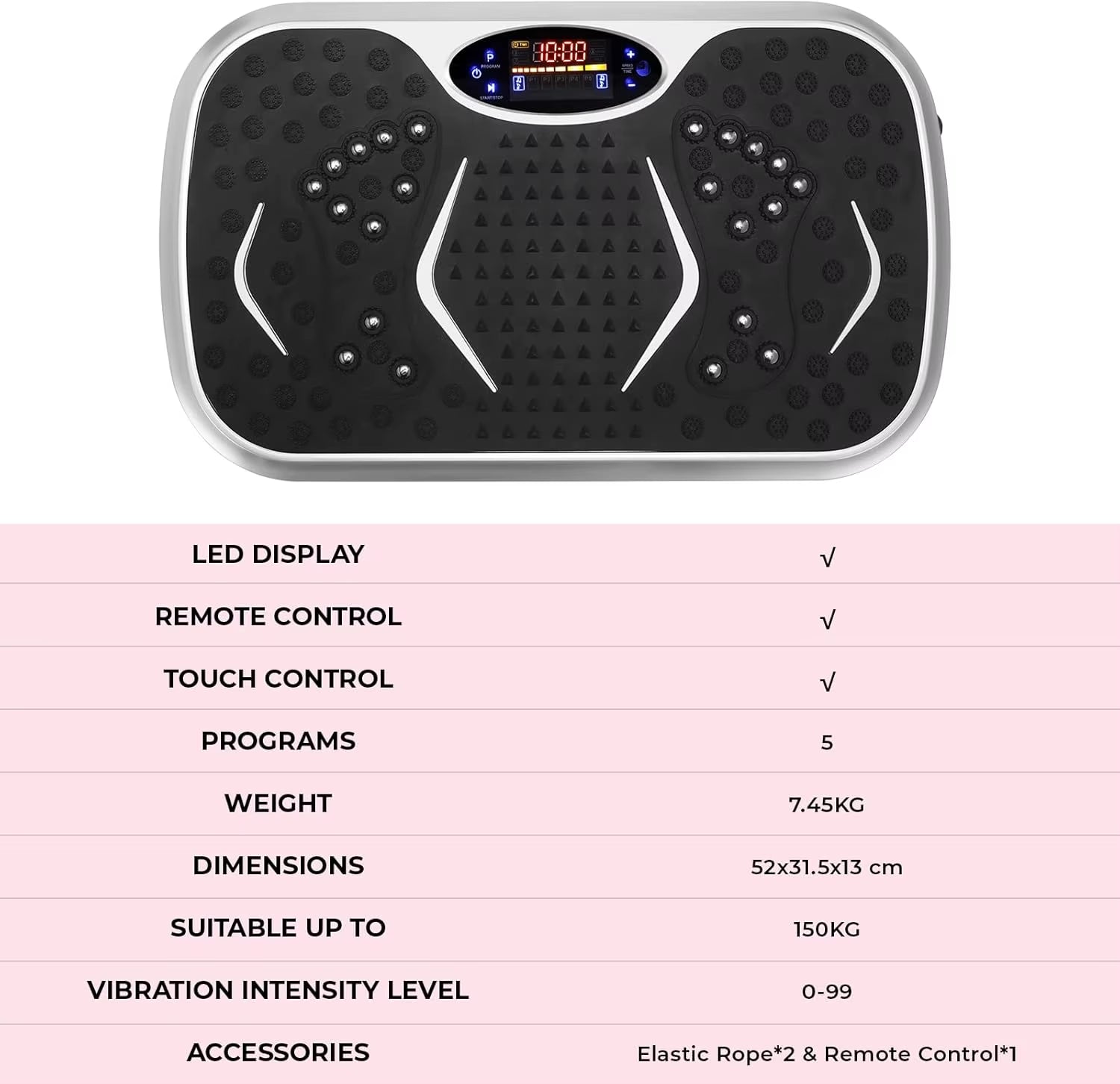 Vibration Plate,Fitness Vibration Board for Home,Full Body Exercise Machine,Fat Burning&Muscle Building,Body Shaper,Silver